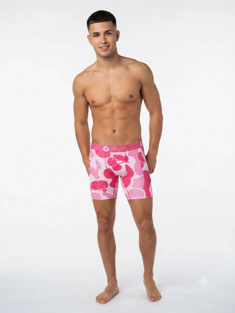 NWT Ethika The Staple Pink Cherry Camo Boxer Briefs Size L